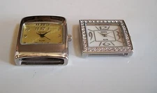 SET OF 2 SILVER  FINISH WOMEN'S  WATCH FACES FOR BEADING,RIBBON OR OTHER USE
