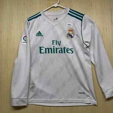 Real Madrid Jersey Adult Extra Large White Long Sleeve Adidas La Liga Atheltic