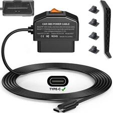 Dash Cam Hardwire Kit OBD, Dash Camera USB Type C Hardwire Kit OBD Power Char...