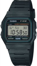Casio Digital Multi-Function Black Rubber Men's Watch F-91W-3DG