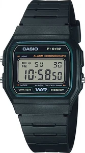 Casio Digital Multi-Function Black Rubber Men's Watch F-91W-3DG