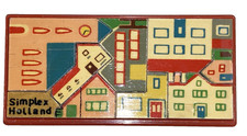 vintage 1960s Simplex Holland town houses wooden Mini travel Puzzle 4.25" x 2"