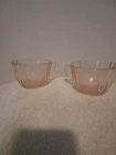 Set of 2 Vintage Depression Glass Pink Madrid Tea Cup Federal Glass