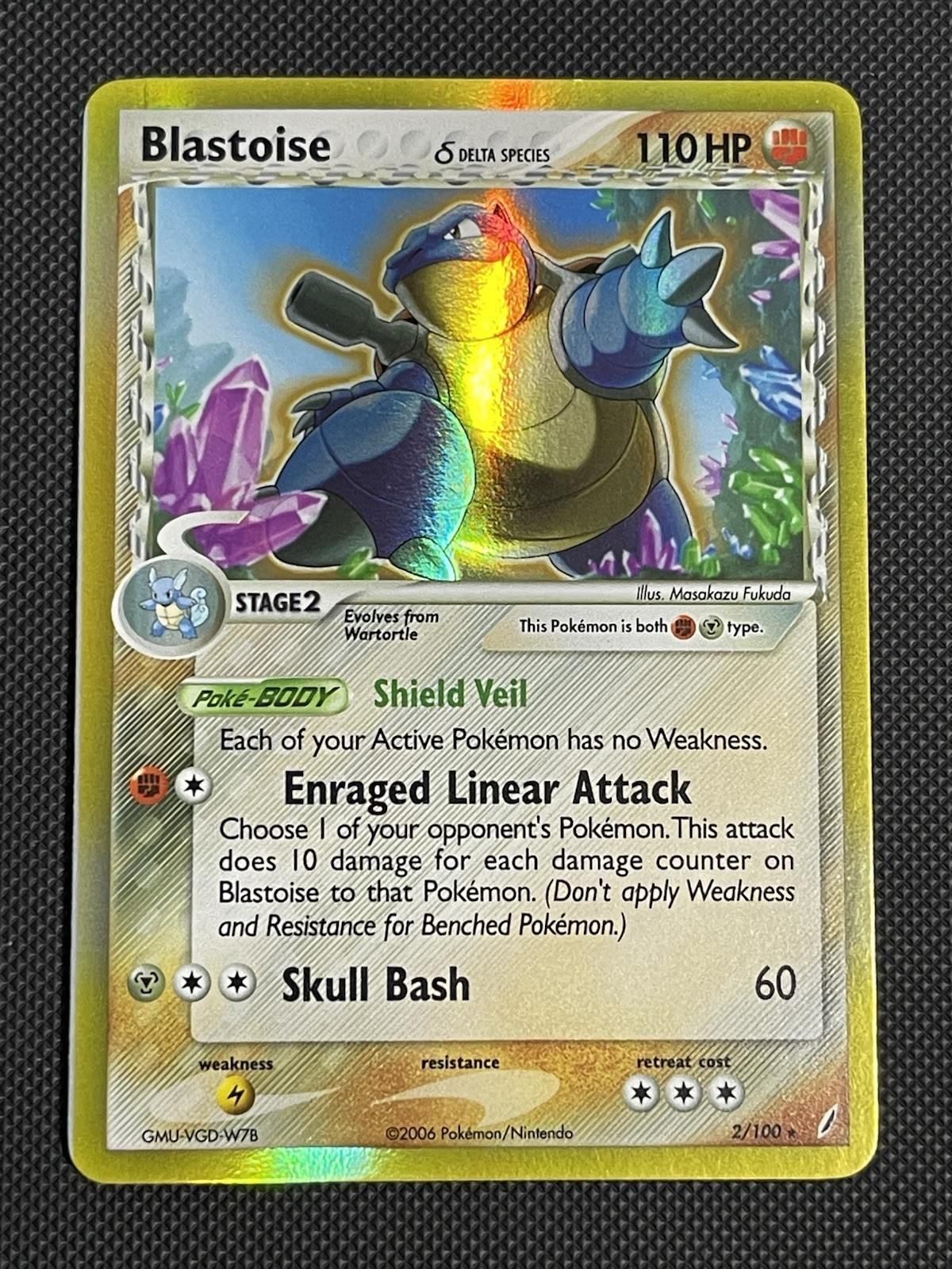 Blastoise (Delta Species) 2/100 Crystal Guardians Holo NM/M