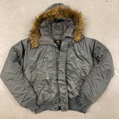 vintage y2k fur hood alpha industry N-2B flight bomber jacket | eBay