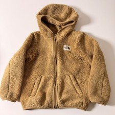 The North Face Toddler 5T Sherpa Fleece Hooded Jacket Tan Brown Full Zip Hoodie