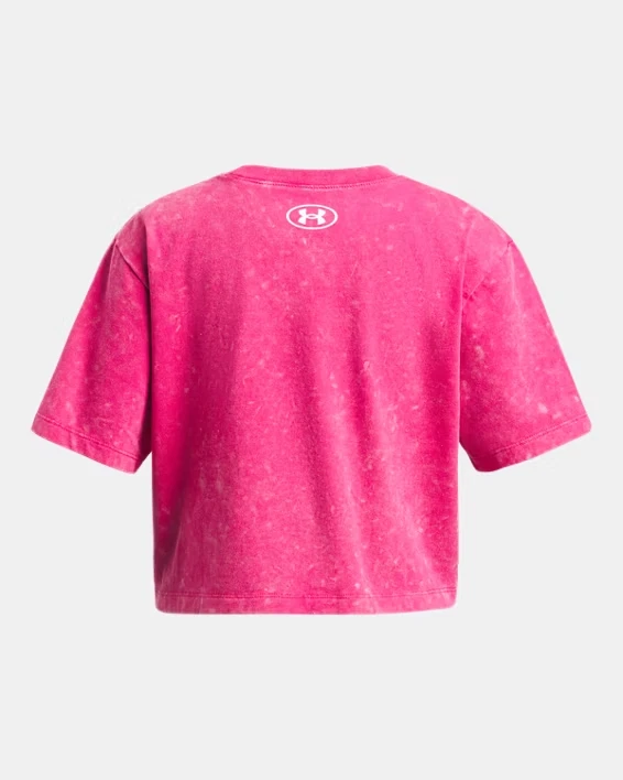 Under Armour Rival Wash Girls Short Sleeve T-Shirt Youth Activewear Top Youth M - Image 2 of 4