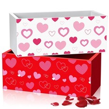 2 Pcs Valentine's Day Candy Bowl Dish Wooden Large Cookies Holders Pink Heart...