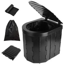Foldable Emergency Toilet Portable Porta Potty for Car Travel Camping Boating Hi