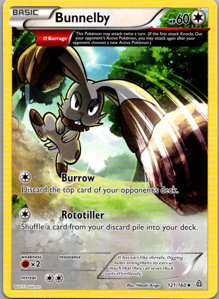 Bunnelby 121/160 Uncommon Primal Clash Pokemon Lightly Played