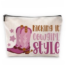 Sufamb Kicking It Cowgirl Style Hot Pink Boot Makeup 7.5 x10 inches,