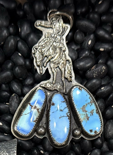 Golden Hills Turquoise Bronco pendant