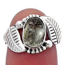Natural Aquamarine Rough - Brazil 925 Sterling Silver Ring s.7.5 Jewelry R-1272