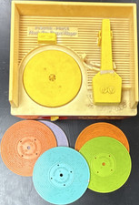 Fisher-Price Music Box Record Player Vintage Toy with 5 Colored Discs