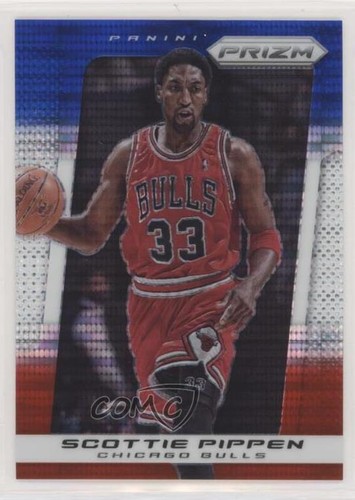 Scottie Pippen #67 2013 Panini Prizm Blue White and Red Pulsar card
