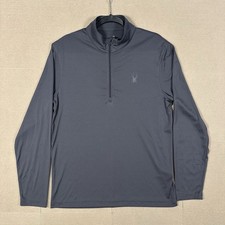 Spyder 1/4 Zip Pullover Mens L Gray Performance Running Training Stretch