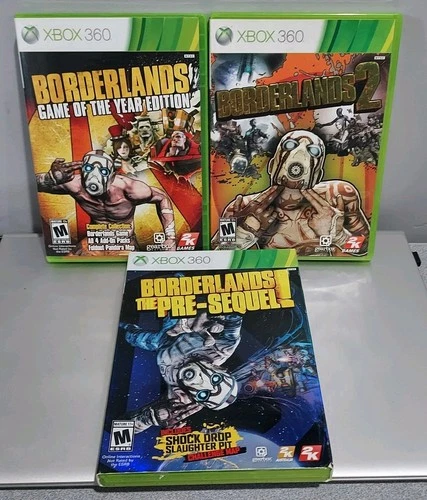 Borderlands Bundle Lot of 3: 1 GOTY, 2,  Pre-Sequel (XBOX 360) ALL COMPLETE CIB