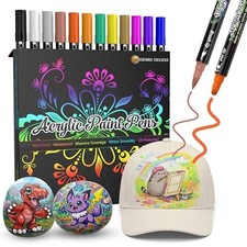 Desire Deluxe Acrylic Paint Pens for Rock 1 Count Pack of 12 , Multicolor