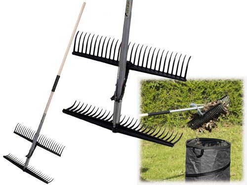 Rastrello Raccoglitore Professionale 28x2 Denti con Manico | Giardinaggio