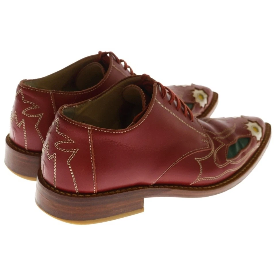 COMME des GARCONS 99AW Zapatos de Vestir de Cuero con Diseño Bordado Punta en Punta Usados ff Foto 3 de 4