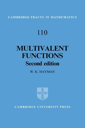 Multivalent Functions by W. K. Hayman - 9780521057677
