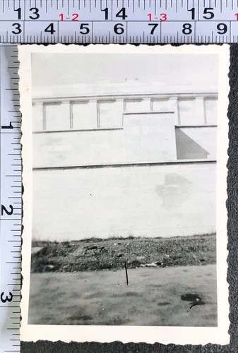 WW2 Era Military BW Photo Snapshot 1945 View of Nuremburg Stadium Building