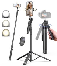 71" Phone Tripod,Tripod for iPhone with Fill Light and Rechargeable Remote,Al...