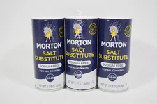 3 Morton SALT SUBSTITUTE Sodium Free For All Cooking 3 1/8 ounce Seasoning