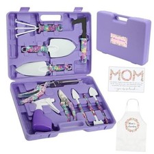 Gardening Gifts for Mom Kit with Purple Flower Print,Garden Hand Tool Set mom