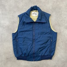 Woolrich Puffer Jacket Mens Medium Made In USA Vintage Quilted Gilet, Navy
