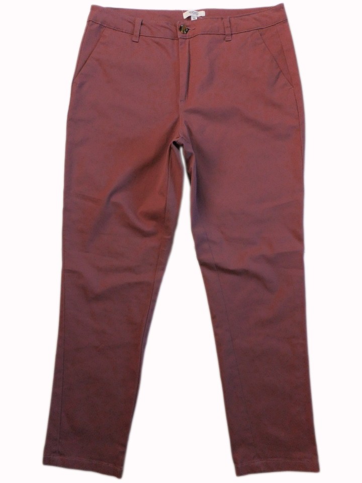 KHOKO high rise stretch tapered chino-style terracotta pants 12 x 28 AS NEW!