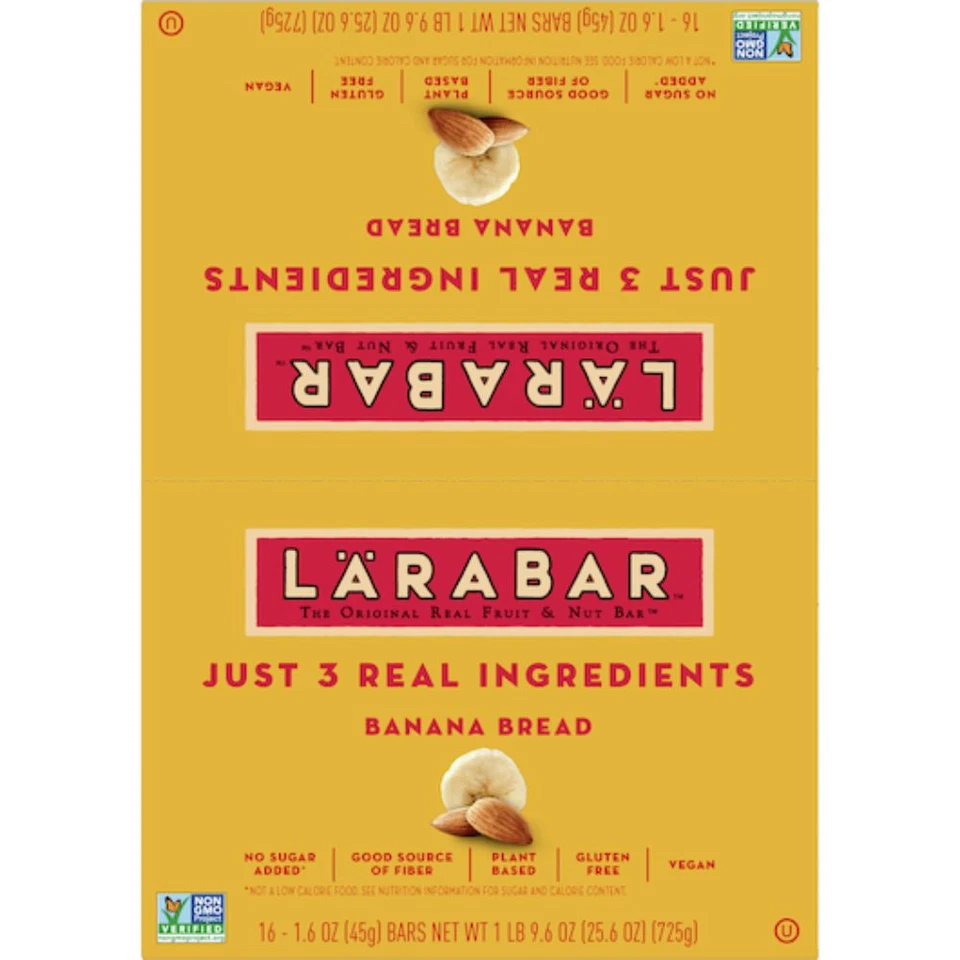 Larabar Banana Bread Fruit and Nut Bar, 25.6 Ounces, 4 Boxes Per Case - Image 2 of 4