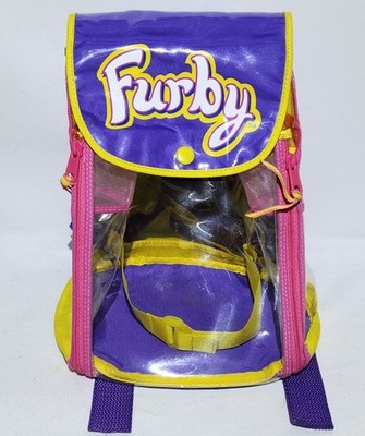 Furby Carry Along Pink Purple Yellow Backpack 1998 Vintage Tiger Electronics