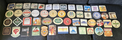Lot of 51 Vintage Bar Beer Alcohol Coasters - All Unique, No Duplicates