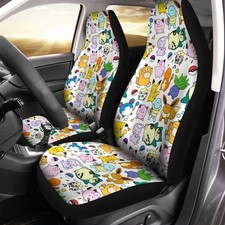 Pokemon Chibi Pattern Car Seat Covers Set Of 2