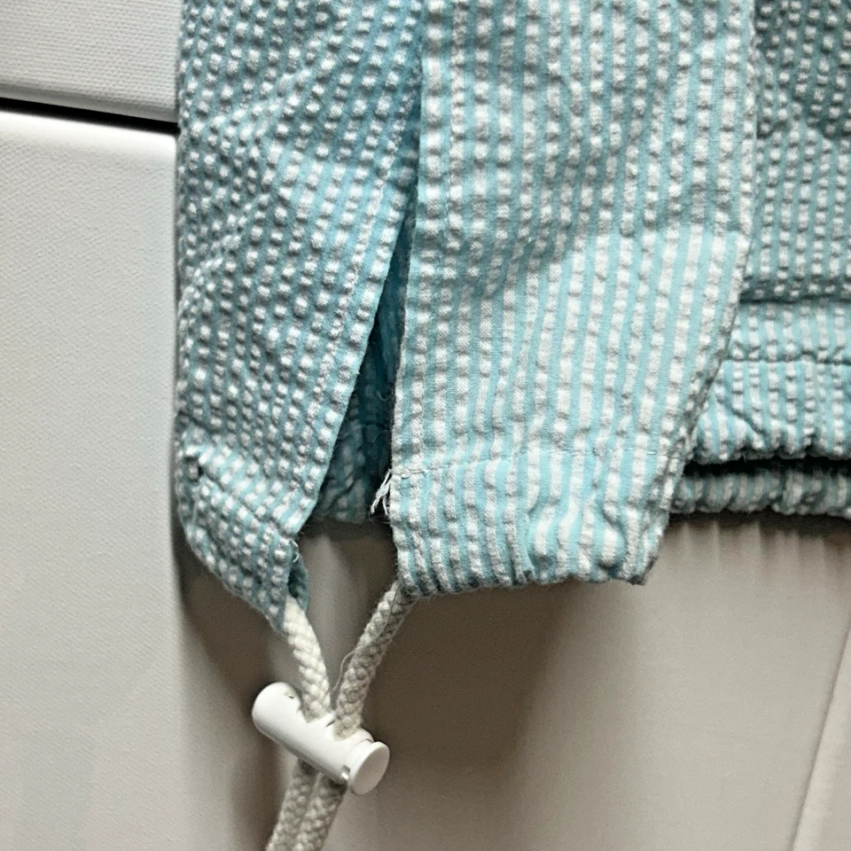 Charles River Women's XL Seersucker Pullover Hoodie Half Zip Aqua Blue Striped - Image 4 of 4