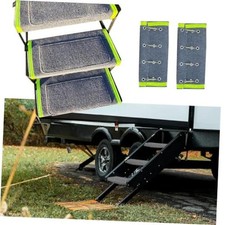 pack RV Step Covers Non-Slip Camper Step Rug with Reflective Strips 23in 3 Gray