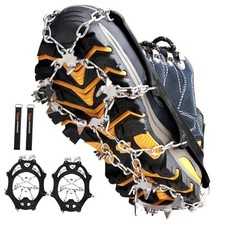  Crampons Ice Cleats Traction Snow Grips for Boots Shoes Women X-Large Black