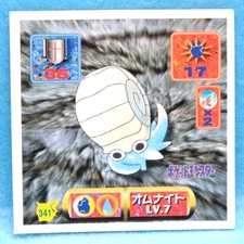 Omanyte Pokemon Seal Sticker 1997 No.341 LV.7 Amada Nintendo Japanese F/S