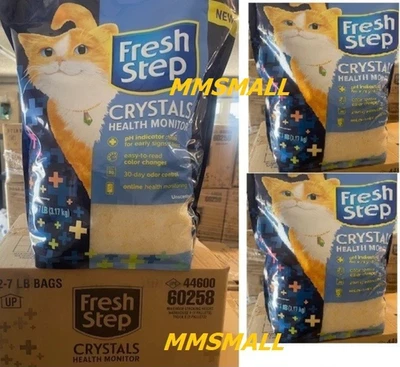4 bags Fresh Step Crystals Health Monitoring Cat Litter Unscent 7 lb ea 28 Total