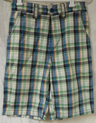 OTB One Tough Brand Boys 16 Multicolor Plaid Chino Khaki Shorts 11'' Inseam