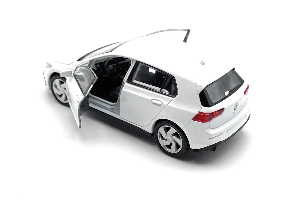 Modellino Auto VW Golf 8 L GTI 1:34-39 Bianco Miniatura Veicolo - Immagine 3 di 4