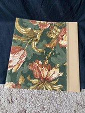 Vintage Tan Cloth and Flower Print Fabric Scrapbook Album Very Good Refillable
