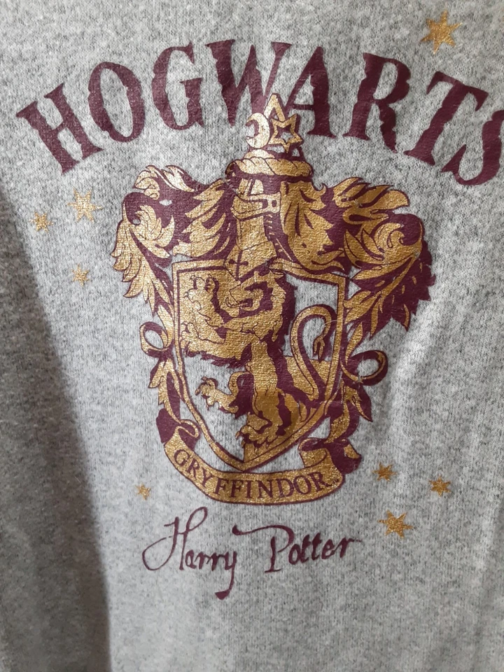 Camisón polar suave Harry Potter PJ niñas 6 10 pequeño mediano gris púrpura dorado  Foto 2 de 4