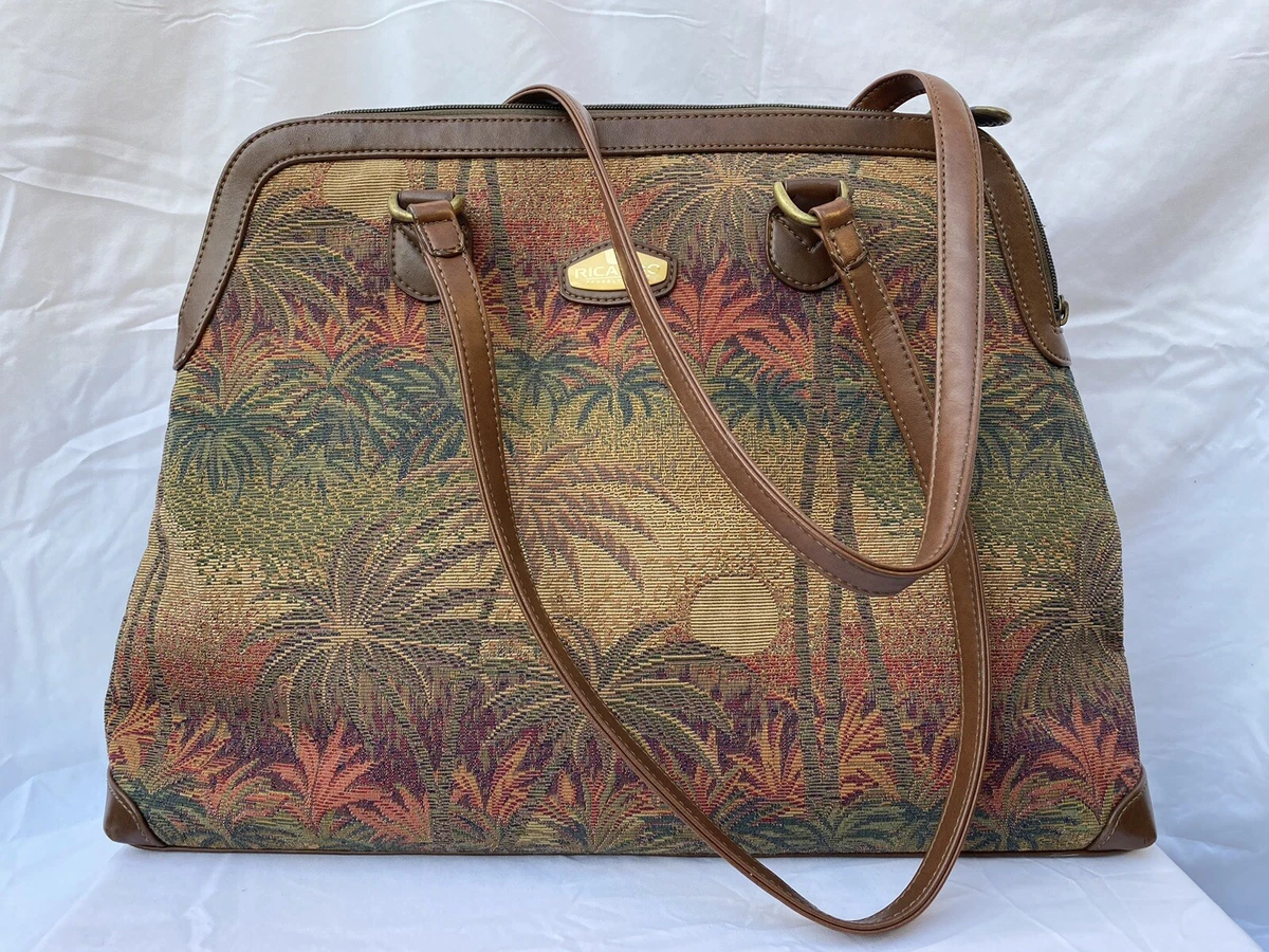 Sac Fourre-tout Vintage Ricardo Beverly Hills Motif Fleurs Santa Cruz – Bonne état