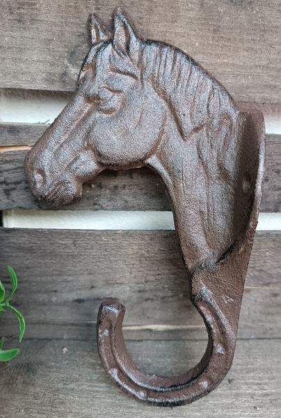❤ GroßEr 1Er Wandhaken Pferd Garderobe Trense Gusseisen Antiklook Landhaus ❤-image