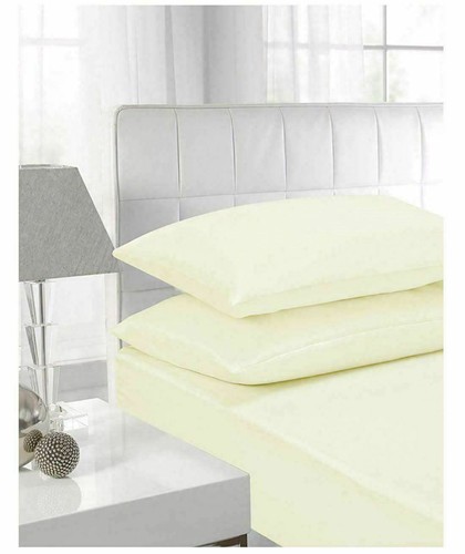 Extra Deep Percale Fitted Sheet 16Inch/40cm Plain Pillow Cases bedding Covers - Picture 10 of 35
