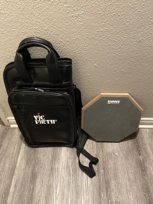 Vic Dirty Drum Stick Bag W/Evans Real Feel Practice Drum 