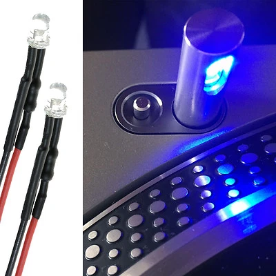 TECHNICS 1200 1210 - 3MM BLUE LED TARGET / POP UP LIGHT (BUILT IN RESISTOR) x 2