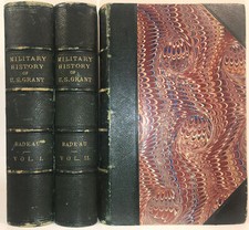 LEATHER Set; MILITARY HISTORY OF U.S. GRANT! Memoirs Ulysses FIRST EDITION! 1881